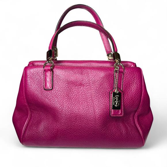 MADISON LEATHER MINI SATCHEL COACH F49720  GOLD CRANBERRY Y2K - Picture 1 of 10